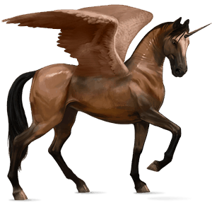 licorne de selle ailée bai