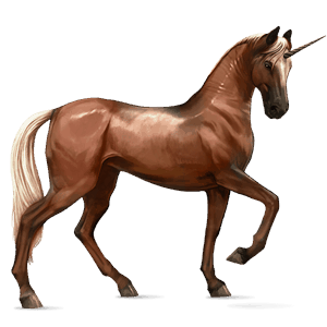licorne de selle akhal-téké alezan crins lavés