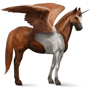 licorne de selle ailée pie tobiano alezan