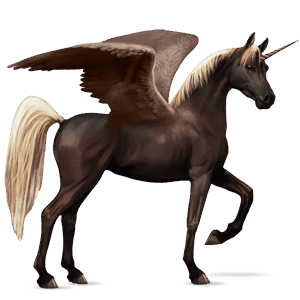 licorne de selle ailée anglo-arabe palomino