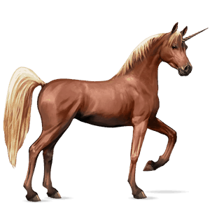 licorne de selle arabe de troie alezan crins lavés