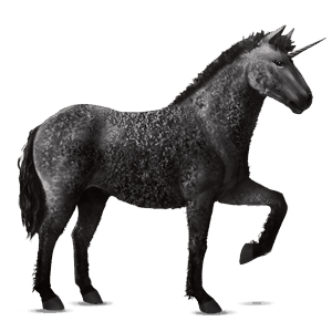 licorne de selle pur-sang anglais gris pommelé