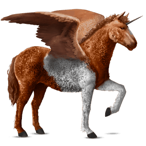 licorne de selle ailée pie tobiano alezan