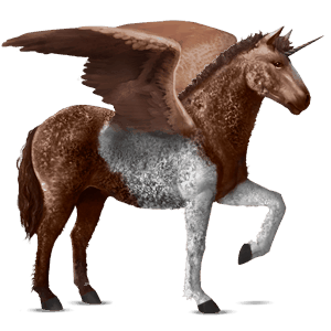 licorne de selle ailée pie tobiano alezan brûlé