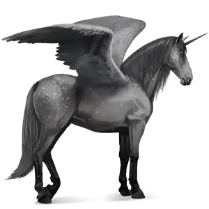 licorne de selle ailée lipizzan gris pommelé