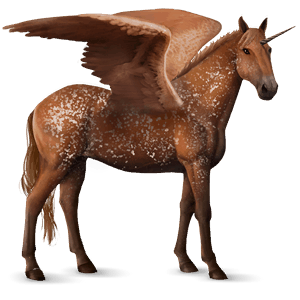 licorne de selle ailée gris pommelé