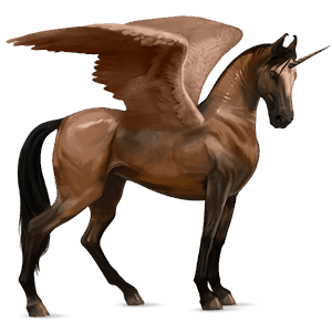 licorne de selle ailée bai