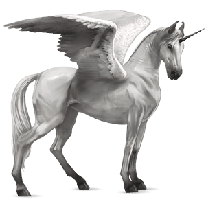 licorne de selle ailée lipizzan gris pommelé
