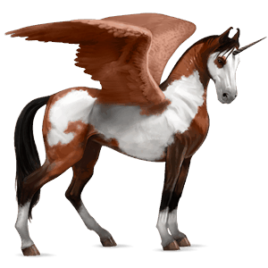 licorne de selle ailée pie overo palomino