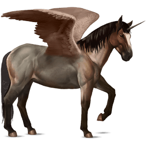licorne de selle ailée nokota rouan