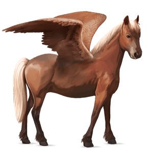 poney pégase alezan crins lavés