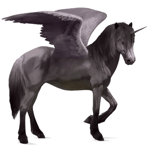 licorne de trait ailée gris souris
