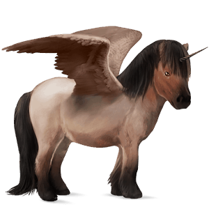 poney licorne ailé bai cerise