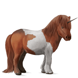 poney licorne pie tobiano alezan
