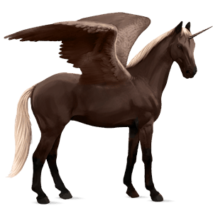 licorne de selle ailée hackney cremello
