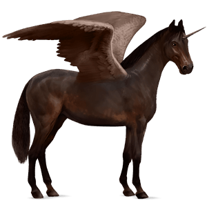 licorne de selle ailée bai brûlé