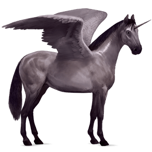 licorne de selle ailée gris pommelé