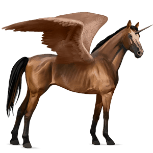 licorne de selle ailée bai cerise