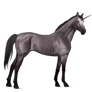 licorne de selle pur-sang anglais gris souris
