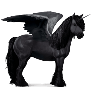 licorne de selle ailée noir