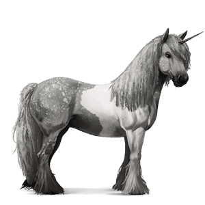 licorne de selle tinker pie tobiano gris souris