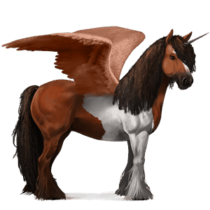 licorne de selle ailée paint horse pie alezan overo