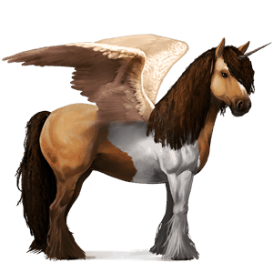 licorne de selle ailée pie tobiano isabelle