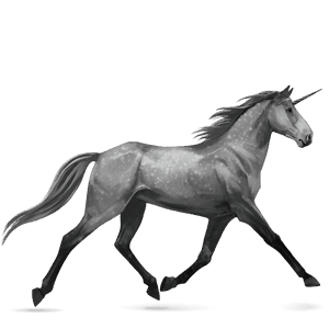 licorne de selle gris pommelé