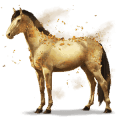 cheval des pierres précieuses gypse