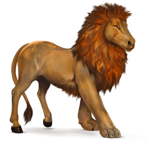 cheval sauvage lion d'afrique