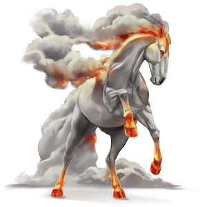 cheval divin fumée